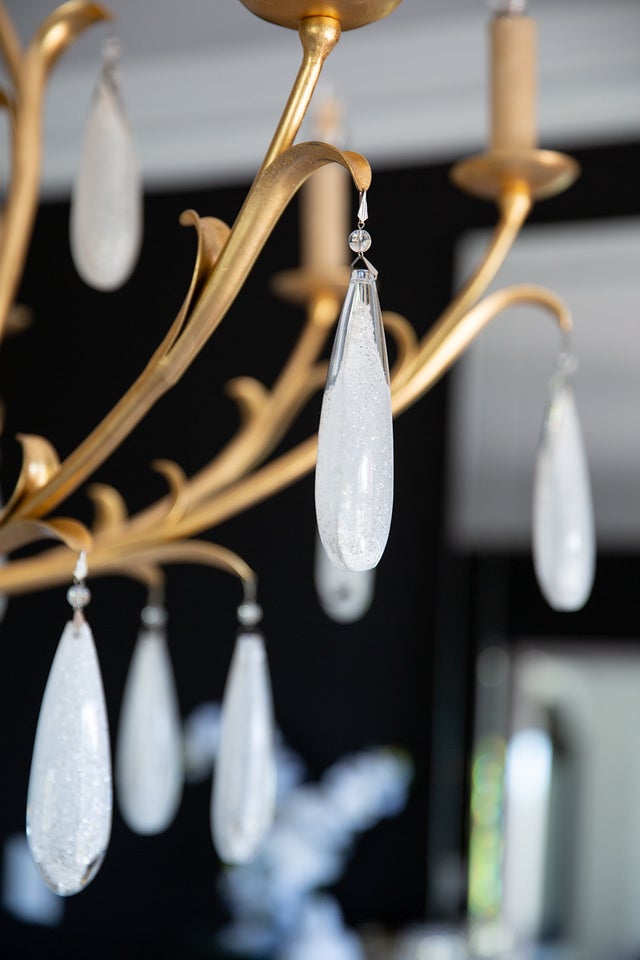 Prosecco Medium Chandelier by Corbett Lighting - 8 Bulb, Gold Leaf Finish, Adjustable 42.5" to 112.75