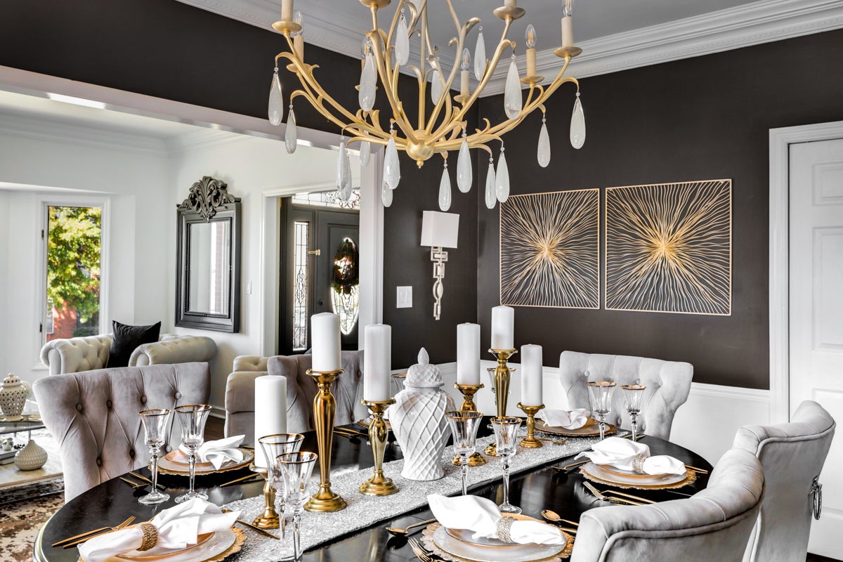 Prosecco Medium Chandelier by Corbett Lighting - 8 Bulb, Gold Leaf Finish, Adjustable 42.5" to 112.75