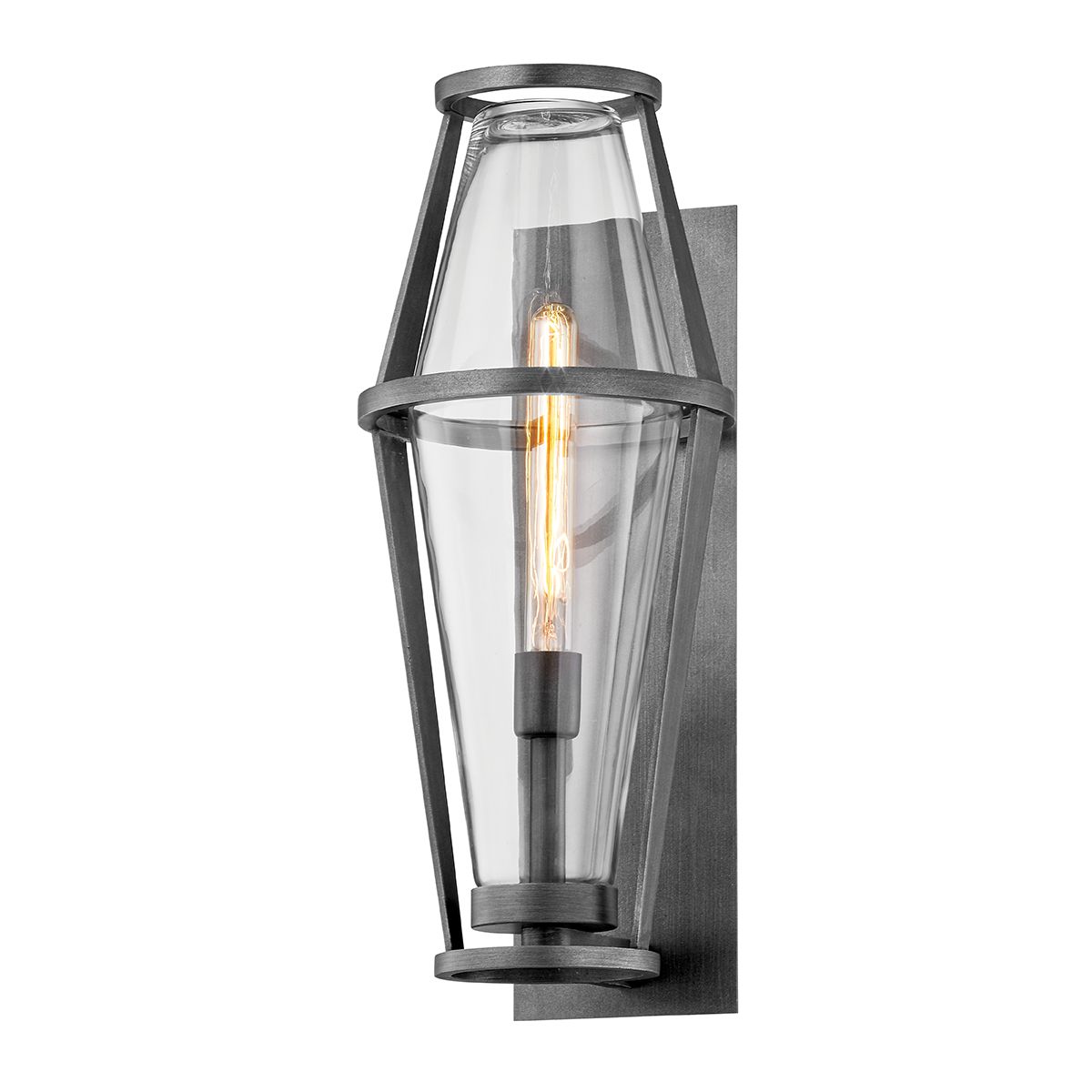 Prospect Large Graphite Outdoor Wall Sconce by Troy Lighting, Dimmable, 22.5" H, UL Wet Rated