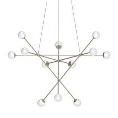 SONNEMAN Proton Alpha Chandelier, 30W LED, Dimmable, Adjustable Height, Smoke & White Glass Shade