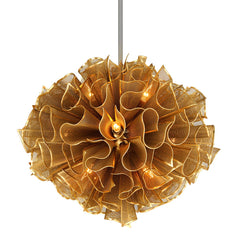 Pulse Chandelier 12-Light Floral Design with Adjustable Height and Dimmable Feature by Corbett Lighting
