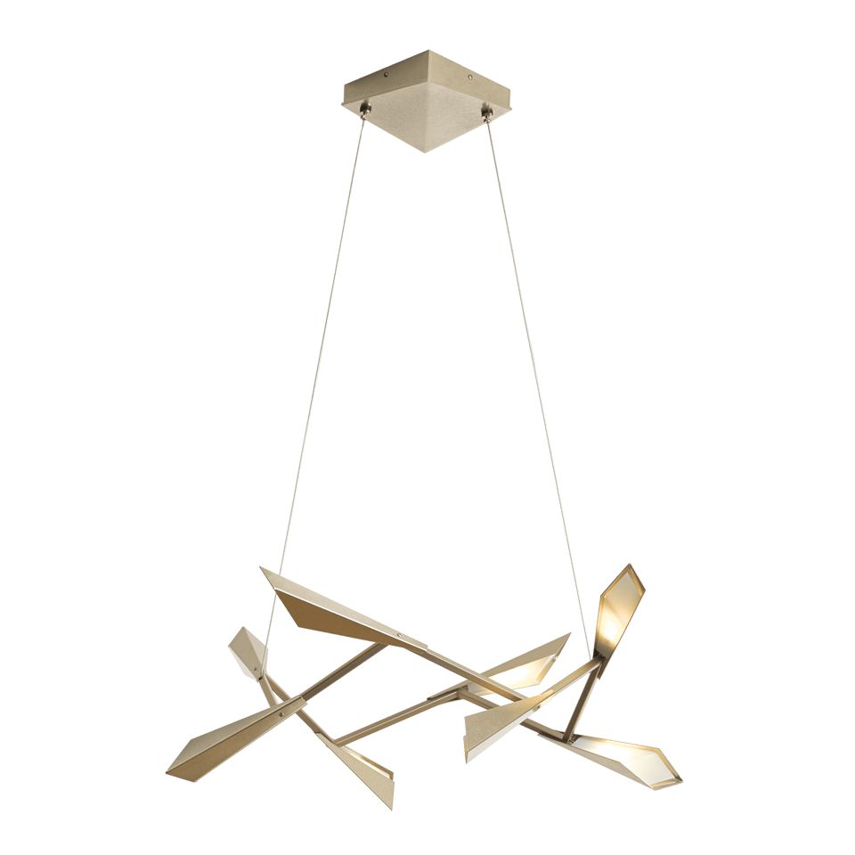 Hubbardton Forge Quill LED Pendant Light, Dimmable, 28W, 1218 Lumens, Adjustable Height, UL Damp