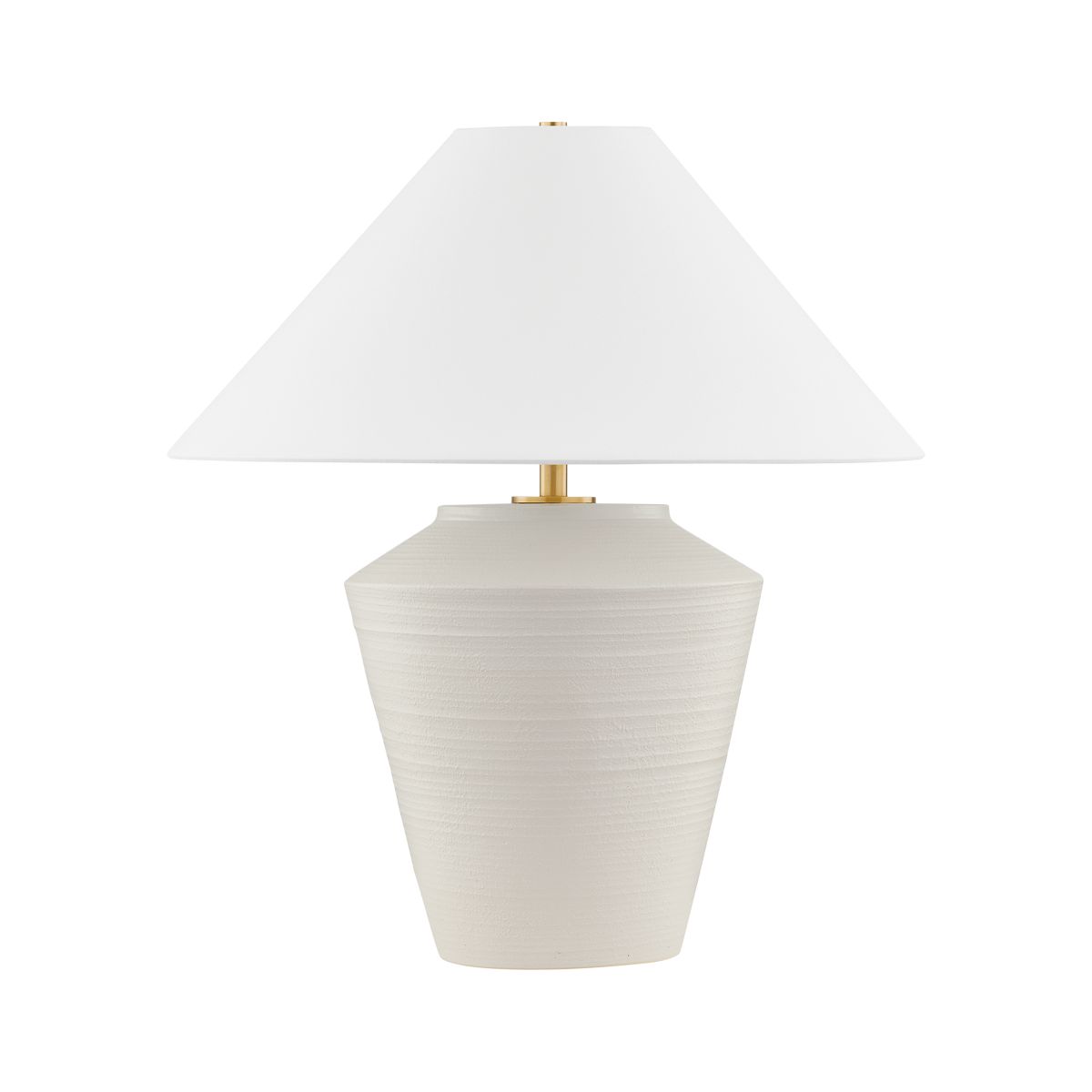 Rachie Table Lamp 23" By Mitzi, Whitewashed Terracotta & Aged Brass, Dimmable, Versatile Lighting