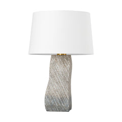 Raiden Table Lamp 28.25" Height Aged Brass & Windswept White Ceramic with Dimmable Functionality