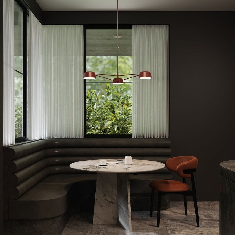 SONNEMAN Ray 3-Light LED Chandelier, Dimmable, Energy-Efficient, Adjustable Height, Modern Design