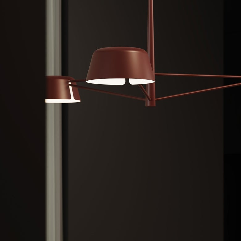 SONNEMAN Ray 3-Light LED Chandelier, Dimmable, Energy-Efficient, Adjustable Height, Modern Design