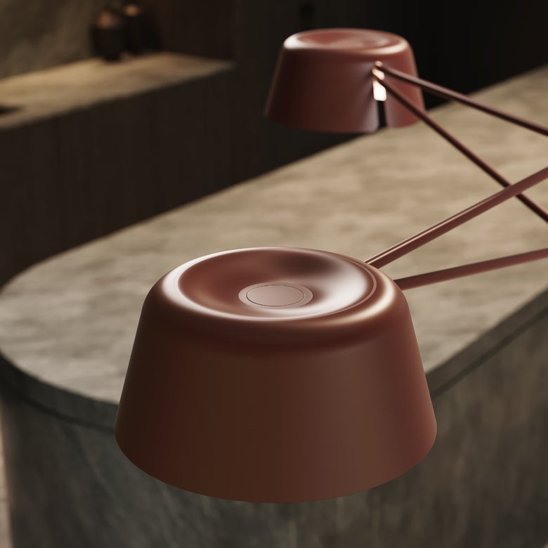 SONNEMAN Ray 3-Light LED Chandelier, Dimmable, Energy-Efficient, Adjustable Height, Modern Design