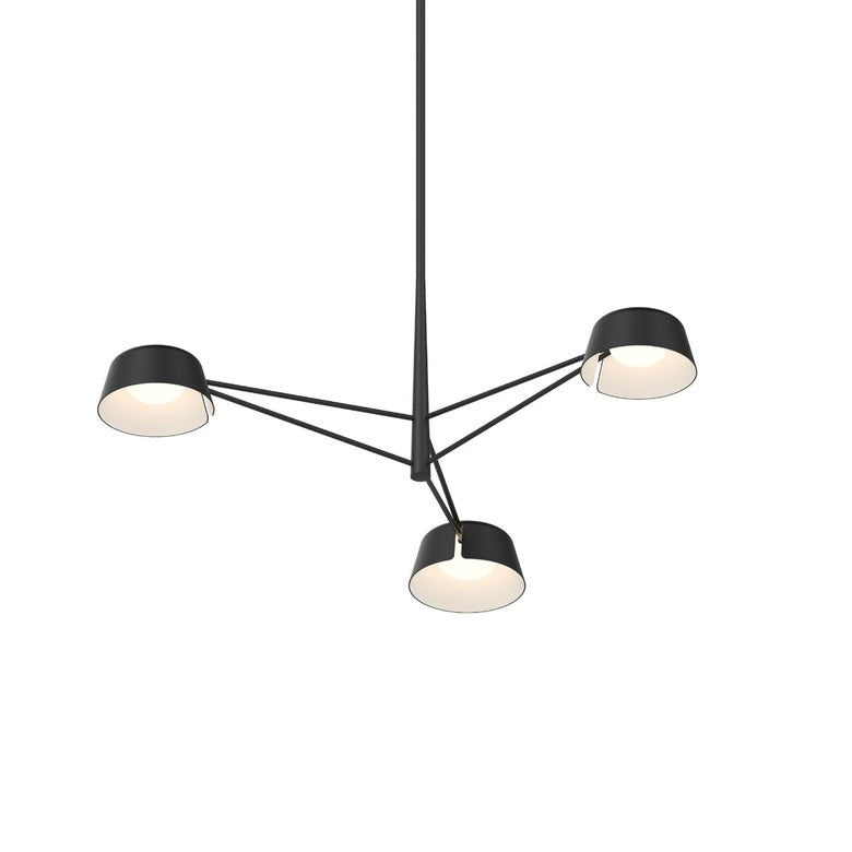 SONNEMAN Ray 3-Light LED Chandelier, Dimmable, Energy-Efficient, Adjustable Height, Modern Design