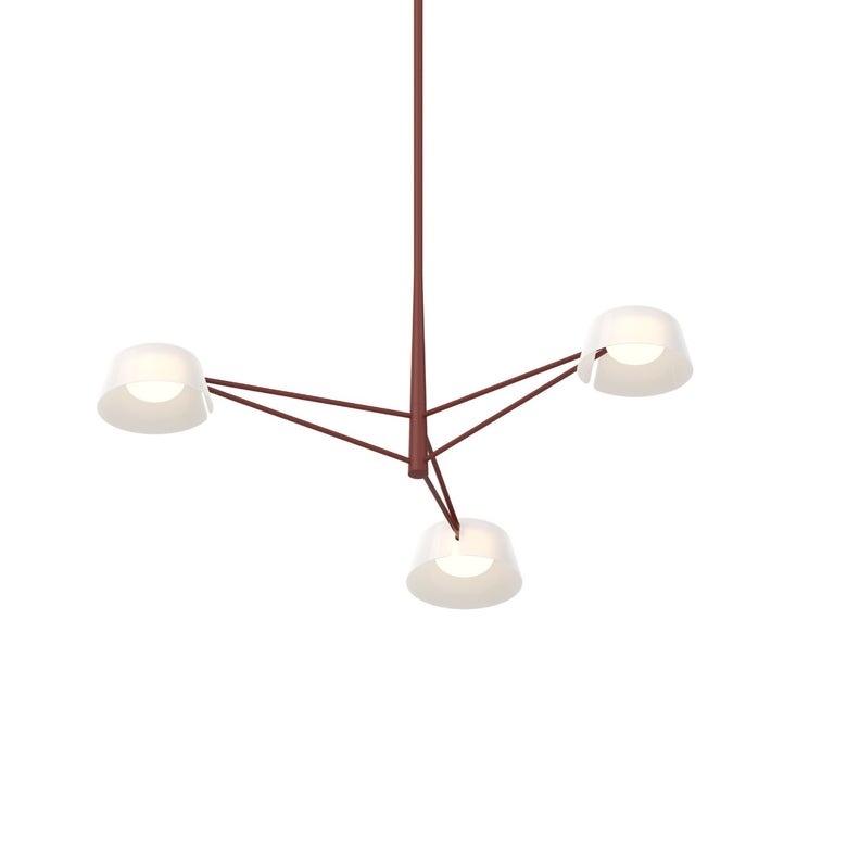 SONNEMAN Ray 3-Light LED Chandelier, Dimmable, Energy-Efficient, Adjustable Height, Modern Design