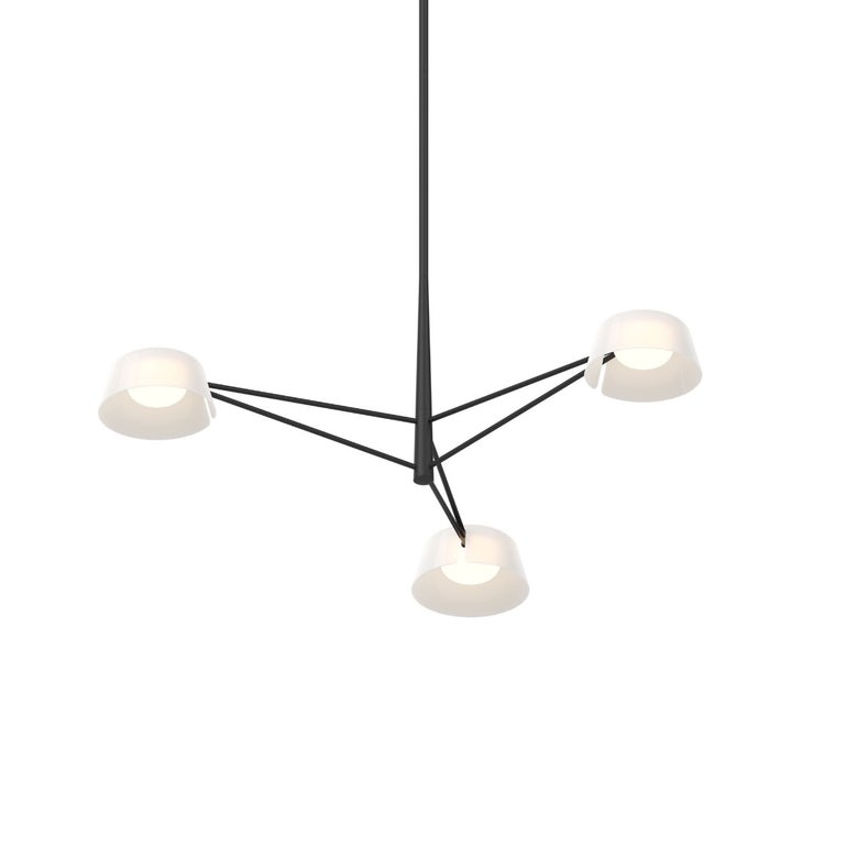 SONNEMAN Ray 3-Light LED Chandelier, Dimmable, Energy-Efficient, Adjustable Height, Modern Design