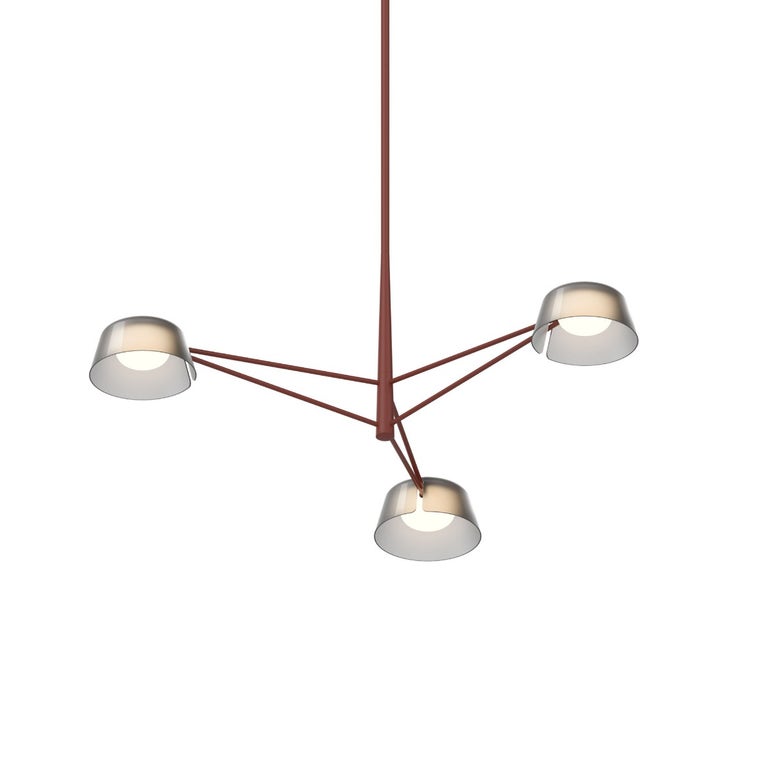 SONNEMAN Ray 3-Light LED Chandelier, Dimmable, Energy-Efficient, Adjustable Height, Modern Design
