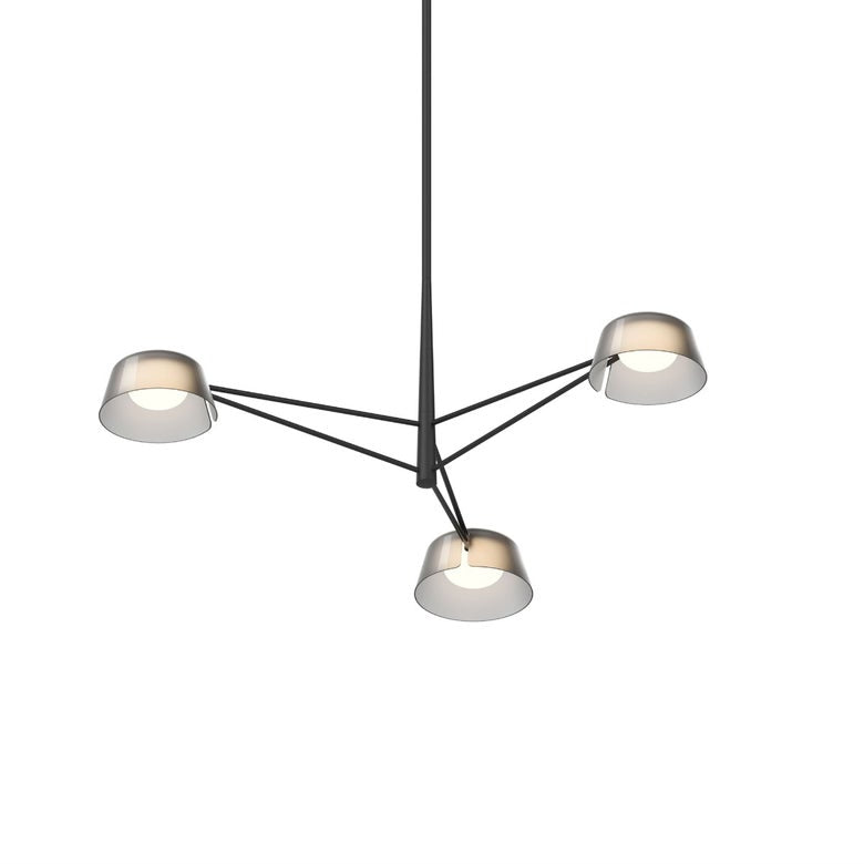 SONNEMAN Ray 3-Light LED Chandelier, Dimmable, Energy-Efficient, Adjustable Height, Modern Design