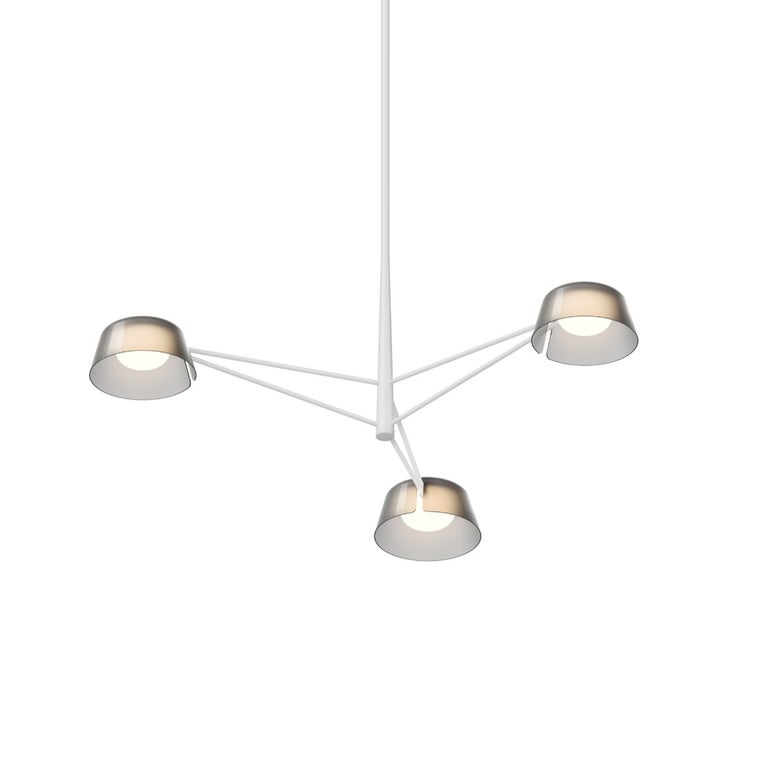 SONNEMAN Ray 3-Light LED Chandelier, Dimmable, Energy-Efficient, Adjustable Height, Modern Design