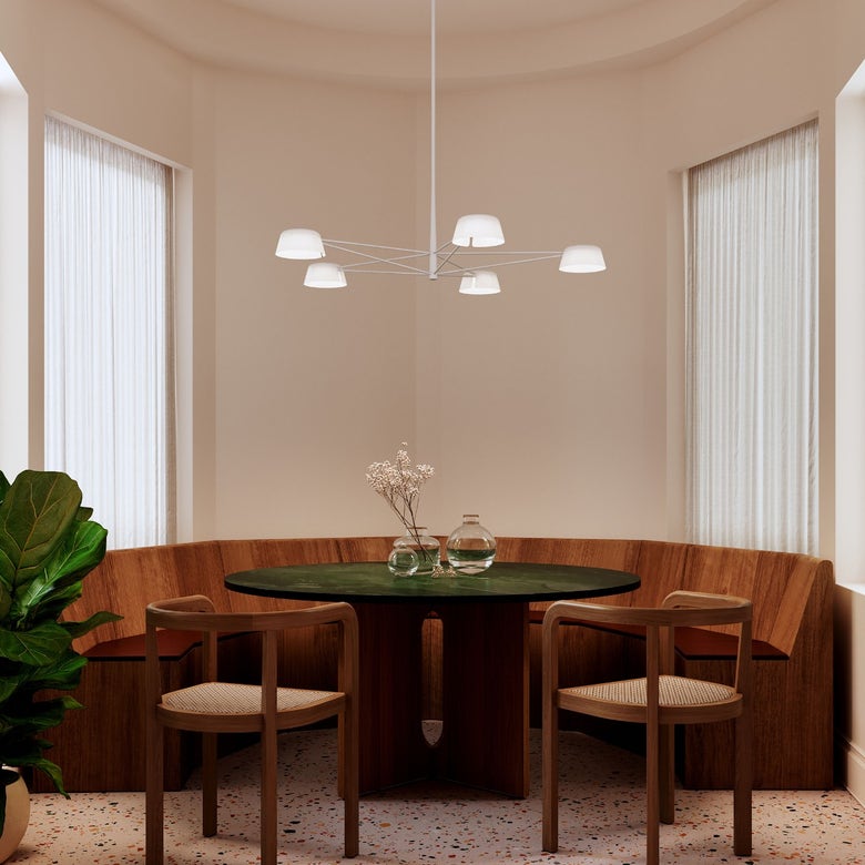 Ray 5-Light Chandelier by SONNEMAN - Modern Geometric Design, Energy-Efficient LED, Dimmable Lighting
