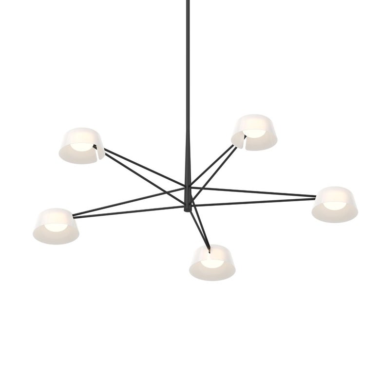 Ray 5-Light Chandelier by SONNEMAN - Modern Geometric Design, Energy-Efficient LED, Dimmable Lighting