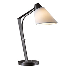 Hubbardton Forge Reach Table Lamp 100W Dimmable Linen Shade Multiple Finish Options 21.9" Tall