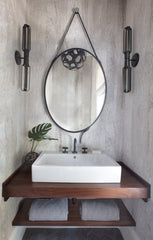 Red Hook Sconce 2-Light by Hudson Valley Lighting in Aged Brass & Old Bronze, Dimmable, Industrial Elegance