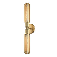 Red Hook Sconce 2-Light by Hudson Valley Lighting in Aged Brass & Old Bronze, Dimmable, Industrial Elegance
