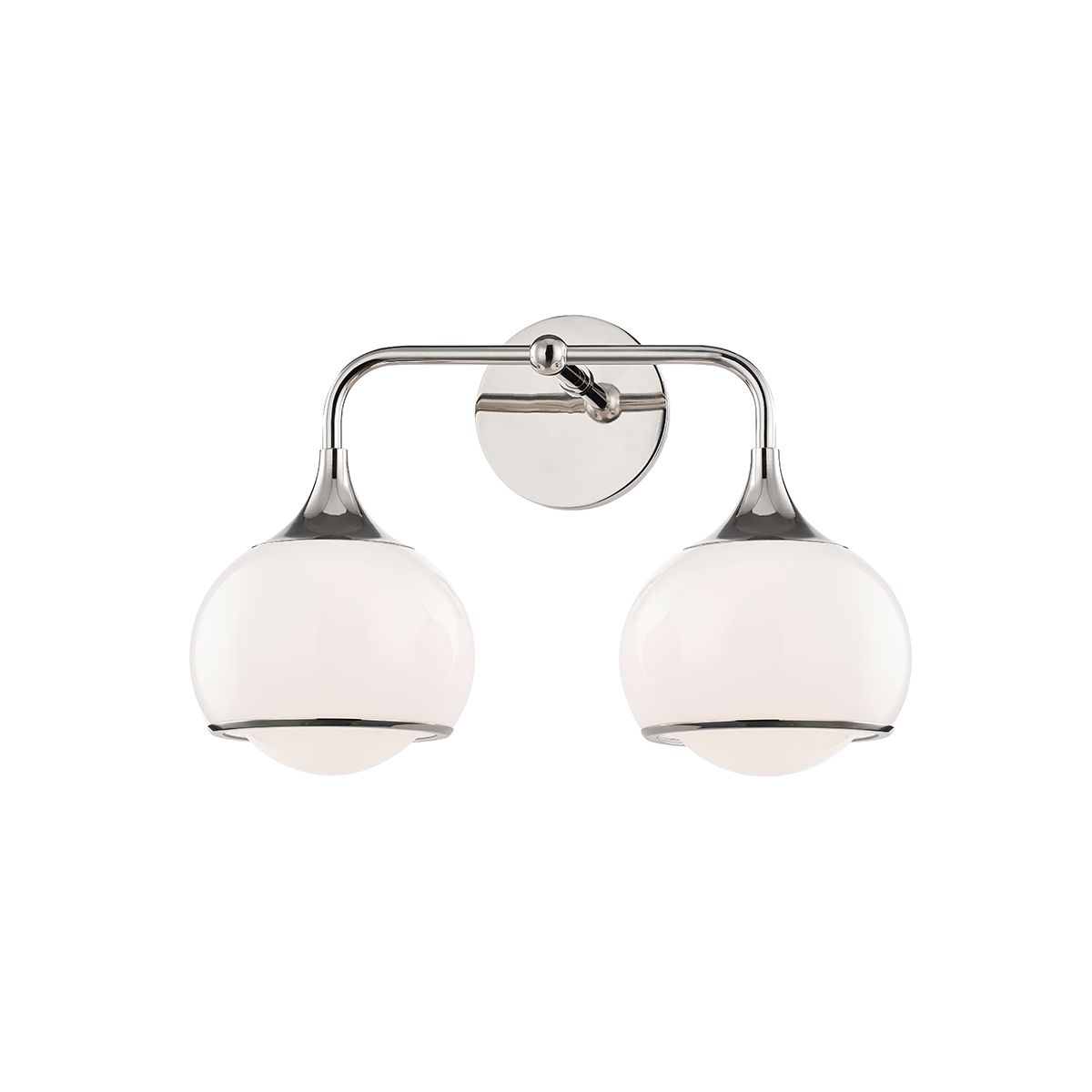 Mitzi Reese 2-Light Vanity Light with Opal Glass Shades, Dimmable, UL Damp Rated, Multiple Finishes