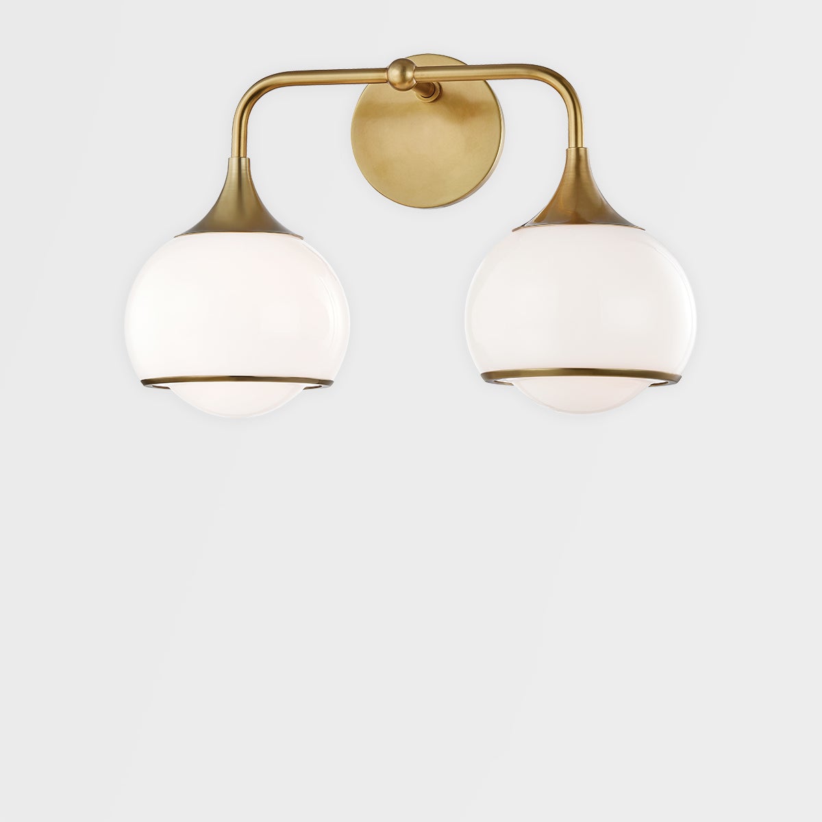 Mitzi Reese 2-Light Vanity Light with Opal Glass Shades, Dimmable, UL Damp Rated, Multiple Finishes
