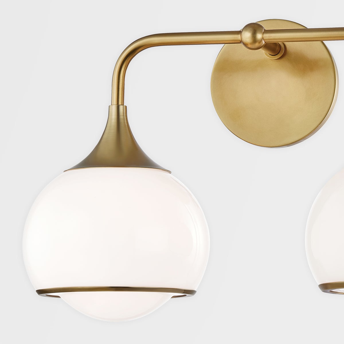 Mitzi Reese 2-Light Vanity Light with Opal Glass Shades, Dimmable, UL Damp Rated, Multiple Finishes