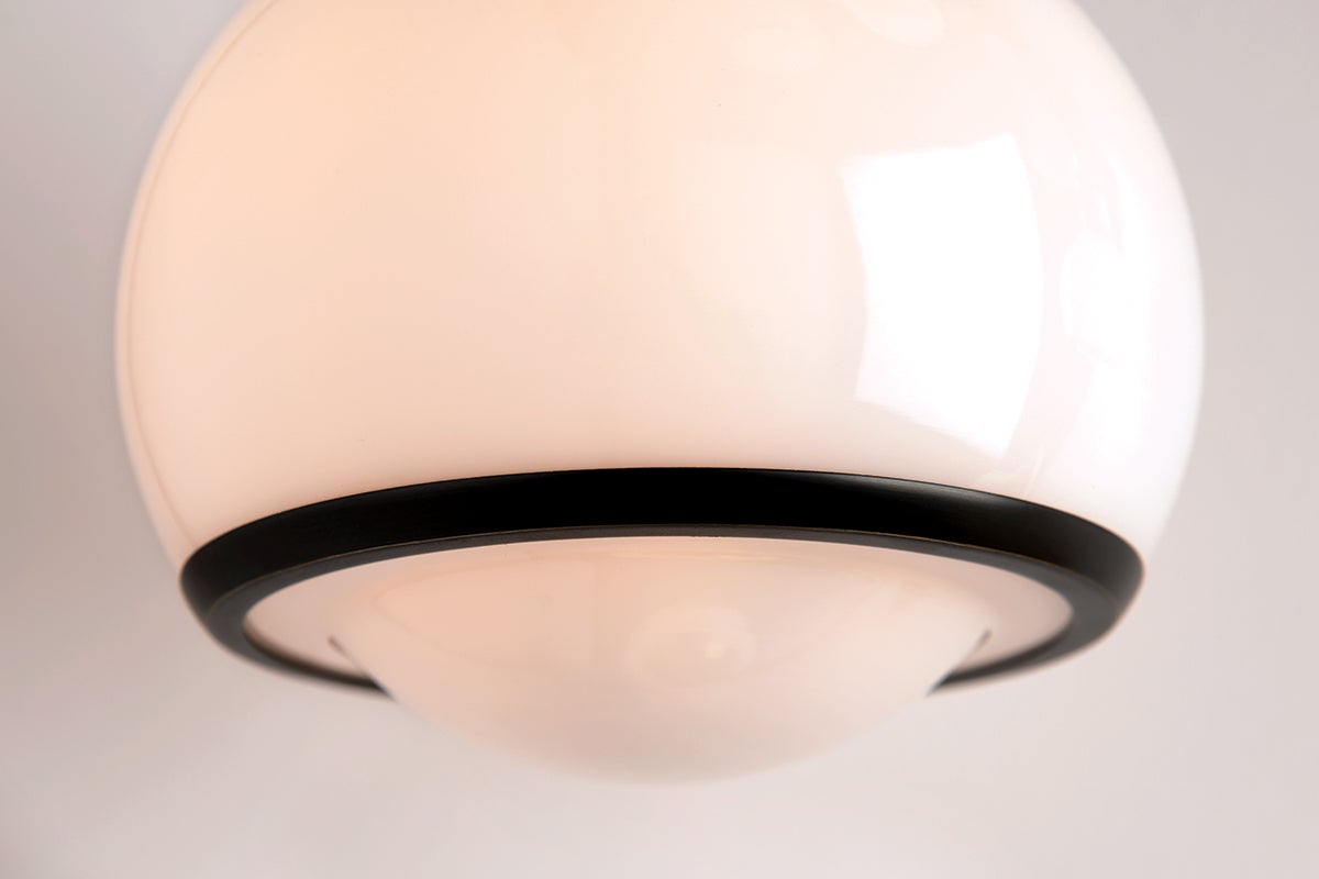 Mitzi Reese 1-Light Dimmable Bath Sconce with Glossy Opal Shade, UL Damp Rated, 12.25" High