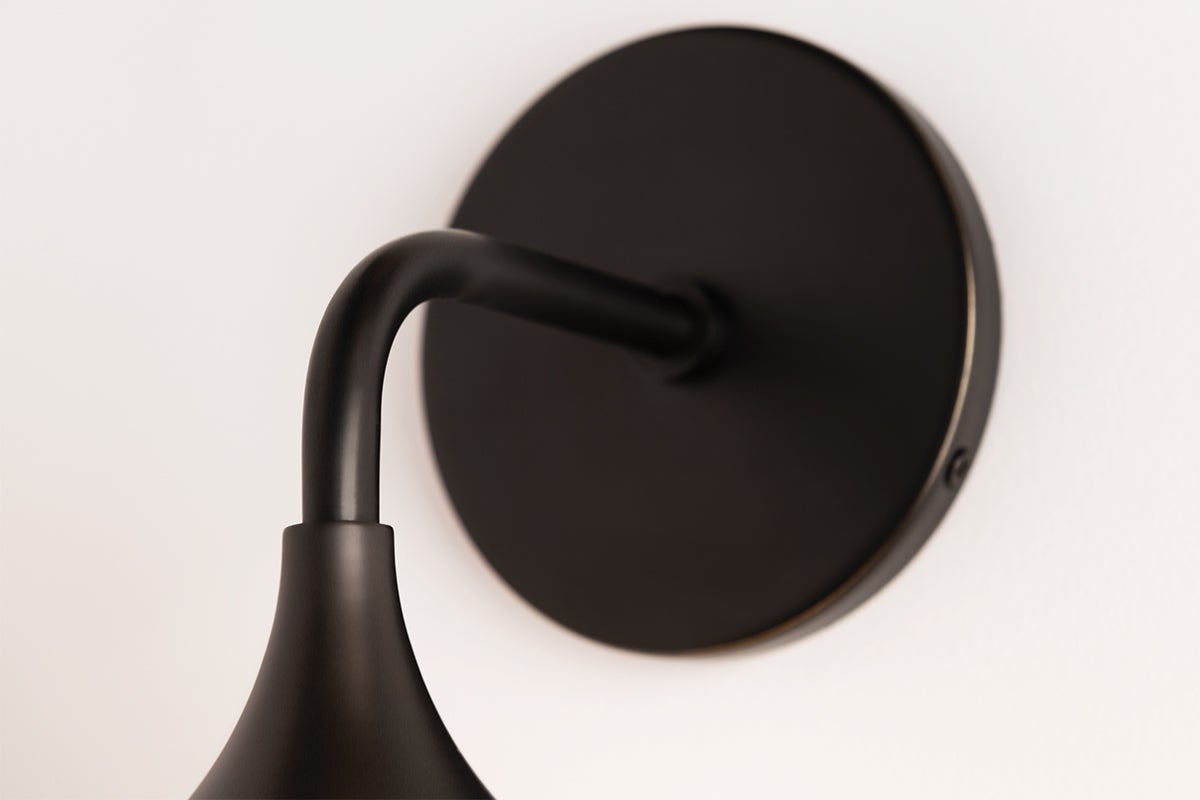 Mitzi Reese 1-Light Dimmable Bath Sconce with Glossy Opal Shade, UL Damp Rated, 12.25" High
