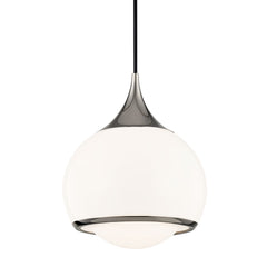 Mitzi Reese Medium Pendant Light - Victorian Elegance, Opal Glossy Shade, Adjustable Height 15.75-141.75