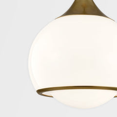 Mitzi Reese Medium Pendant Light - Victorian Elegance, Opal Glossy Shade, Adjustable Height 15.75-141.75