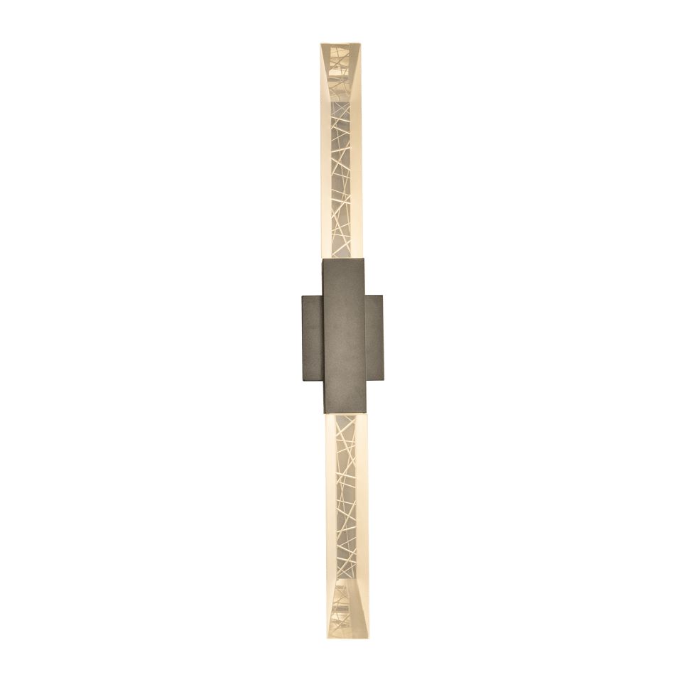 Hubbardton Forge Refraction 2-Light Large Outdoor Sconce with Prismatic Glass Towers