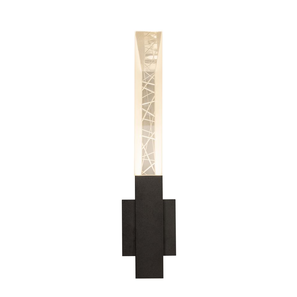 Hubbardton Forge Refraction Outdoor Sconce - Dimmable, Prismatic Glass, UL Wet Rated, 22.5" Tall