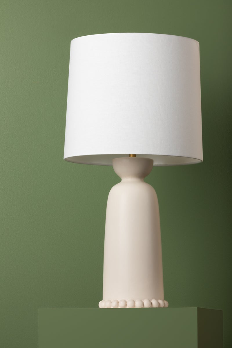 Rhea 26.75" Table Lamp By Mitzi - Antique Ivory Ceramic With Dimmable Feature And White Shade