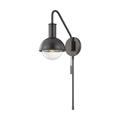 Riley 24" Plug-In Sconce By Mitzi - Dimmable, Exposed Bulb, Multiple Finishes, UL Damp Rated