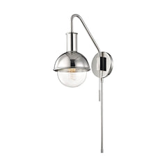 Riley 24" Plug-In Sconce By Mitzi - Dimmable, Exposed Bulb, Multiple Finishes, UL Damp Rated