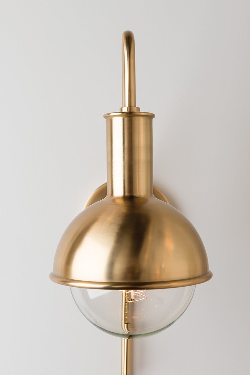 Riley 24" Plug-In Sconce By Mitzi - Dimmable, Exposed Bulb, Multiple Finishes, UL Damp Rated