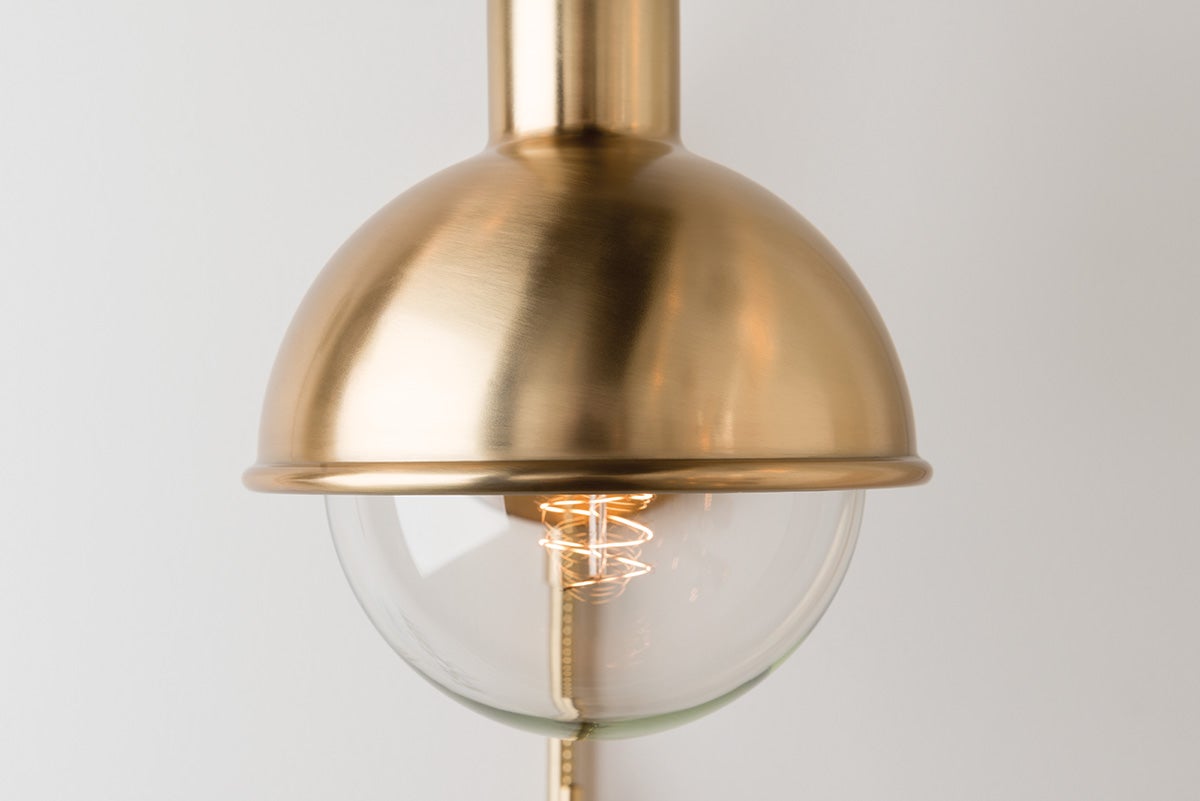 Riley 24" Plug-In Sconce By Mitzi - Dimmable, Exposed Bulb, Multiple Finishes, UL Damp Rated
