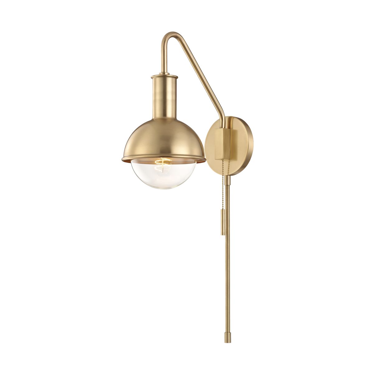 Riley 24" Plug-In Sconce By Mitzi - Dimmable, Exposed Bulb, Multiple Finishes, UL Damp Rated
