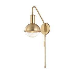 Riley 24" Plug-In Sconce By Mitzi - Dimmable, Exposed Bulb, Multiple Finishes, UL Damp Rated