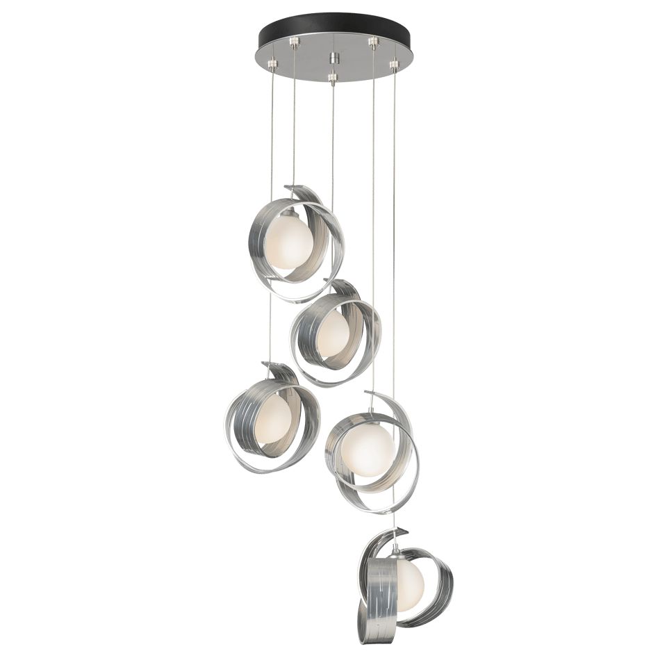 Hubbardton Forge Riza 5-Light Pendant Chandelier with Opal Glass Shades & Dimmable Design