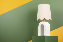 Mitzi Roshani 24" Table Lamp With Matte White Ceramic Base And Dimmable Aged Brass Accents
