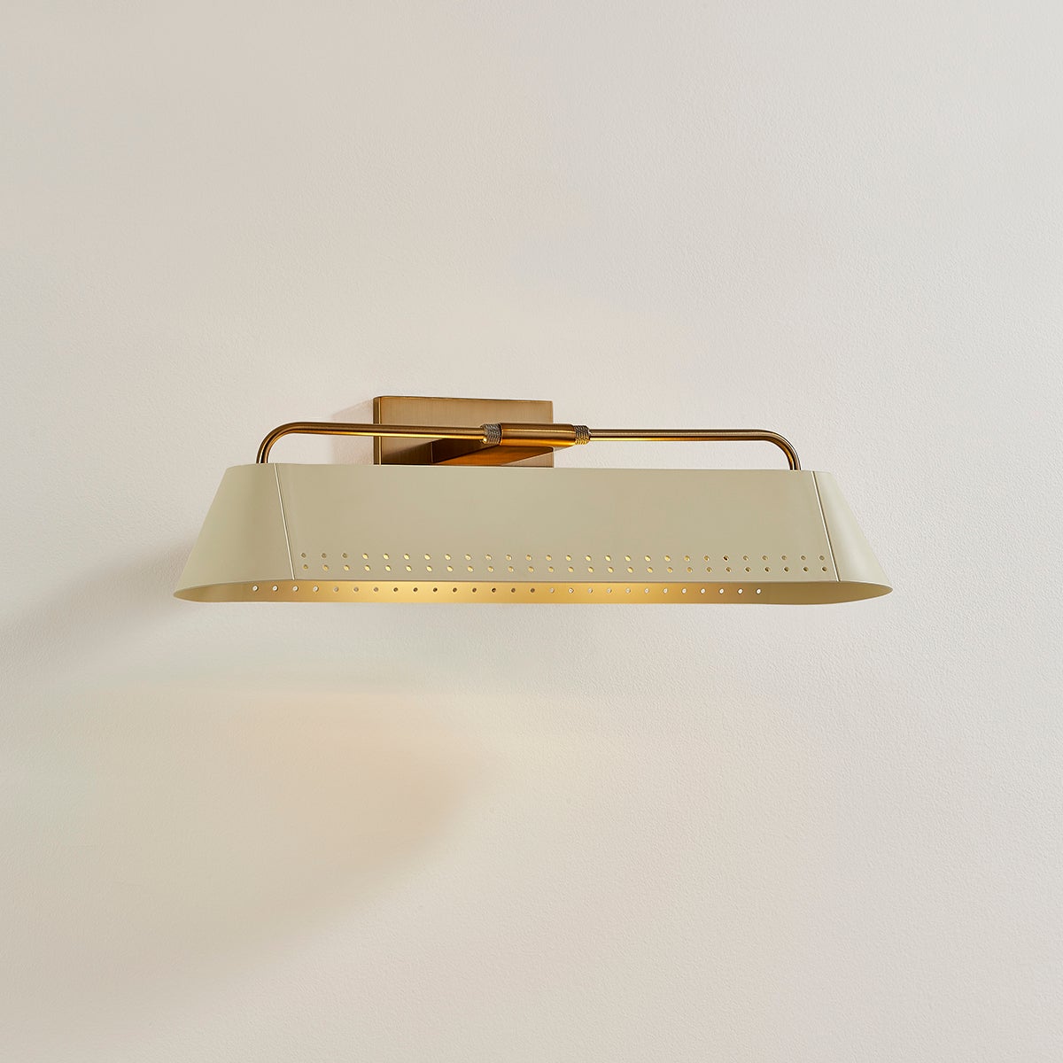 Rowan 21-Inch Picture Light by Troy Lighting, Patina Brass & Soft Sand Finish, Dimmable, 2 Bulb Design