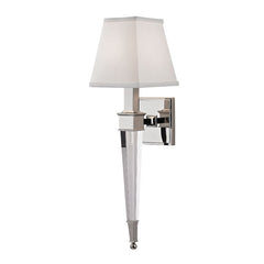 Ruskin Sconce 20.5" Height by Hudson Valley Lighting - Dimmable Silk Shade, Aged Brass & Polished Nickel