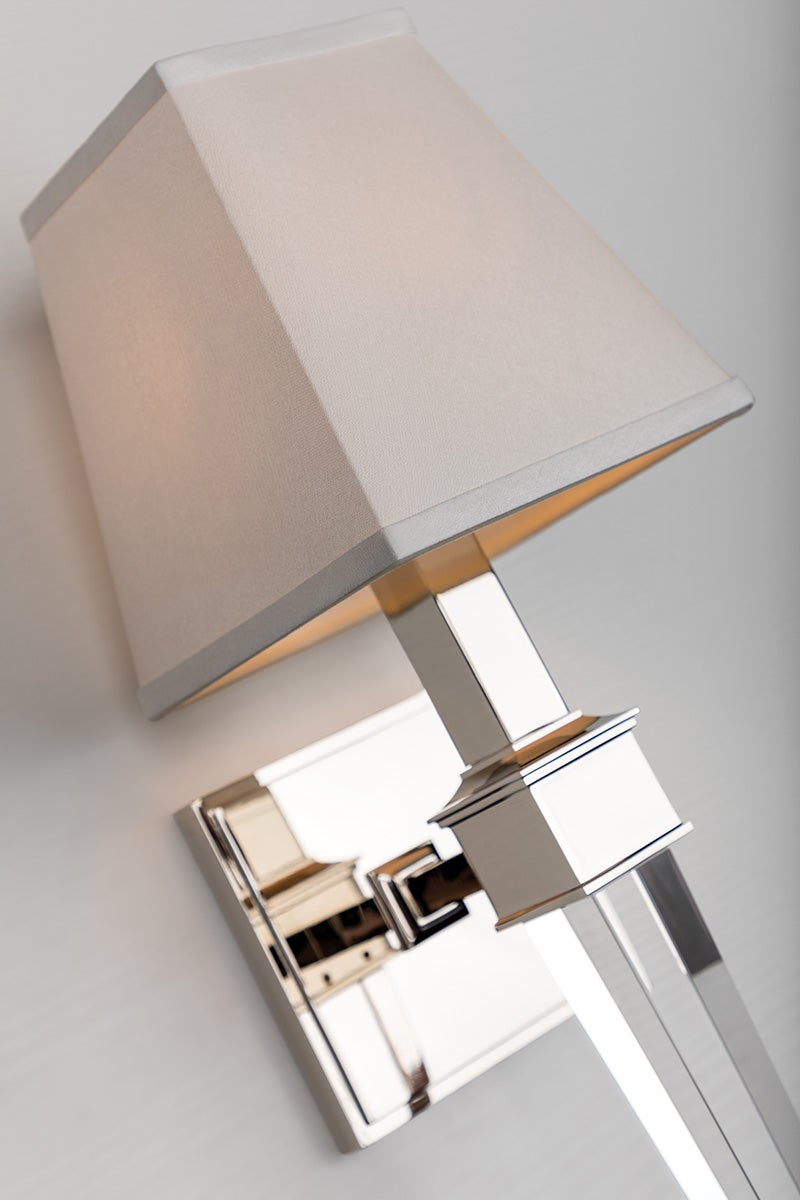 Ruskin Sconce 20.5" Height by Hudson Valley Lighting - Dimmable Silk Shade, Aged Brass & Polished Nickel