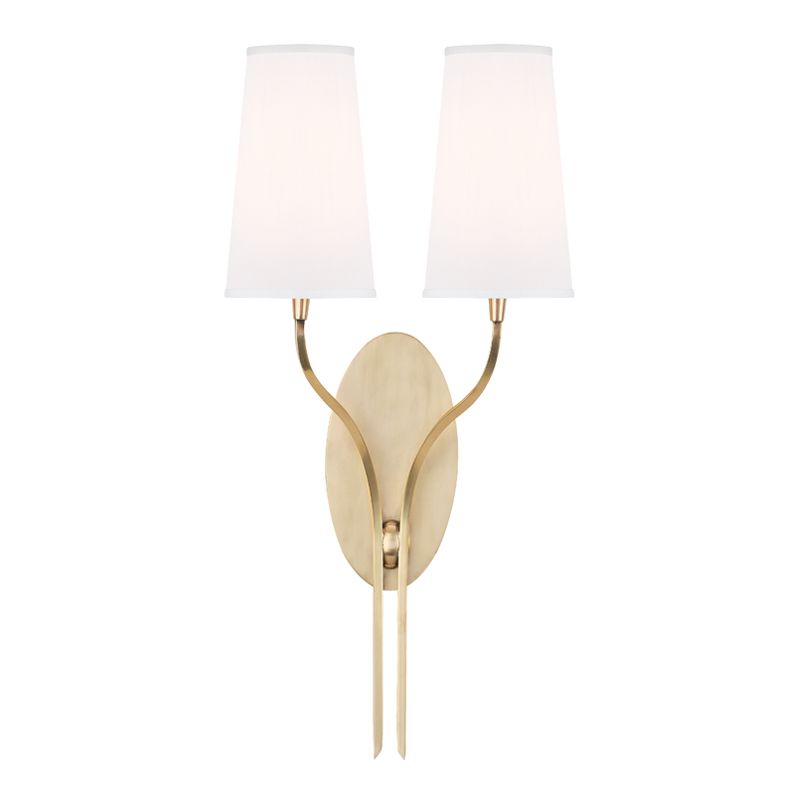 Rutland 2-Light Dimmable Wall Sconce by Hudson Valley Lighting - Aged Brass & Polished Nickel Finish
