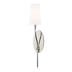 Hudson Valley Lighting Rutland Sconce 25.5" Height Aged Brass Polished Nickel Faux Silk Shade