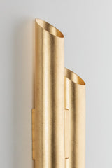Rylane Sconce 21.5 Inches Tall – Vintage Gold Leaf Wall Light by Hudson Valley Lighting, Dimmable, UL Damp
