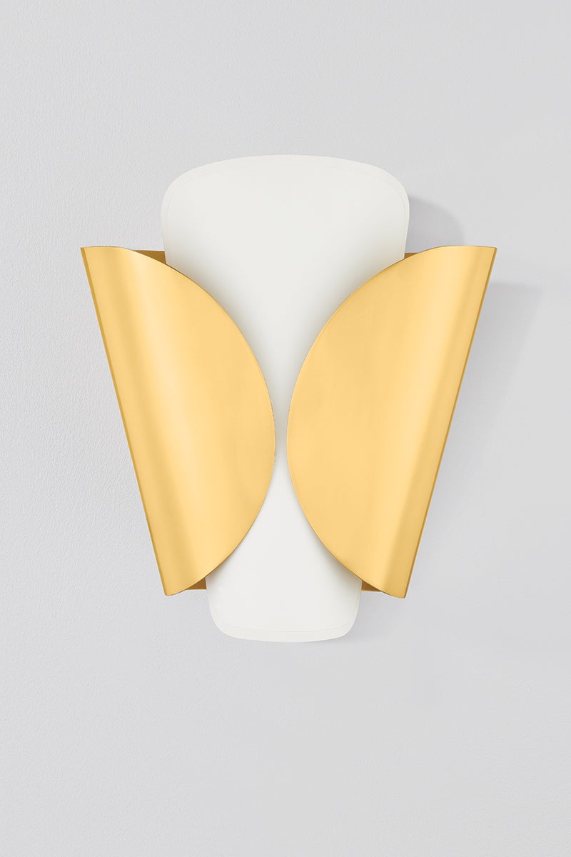 Savoie Sconce 9201 by Hudson Valley Lighting - Modern Wall Light in Aged Brass or Parchment