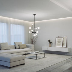 SONNEMAN Sabon Chandelier 2064 - Modern Large Etched Glass Globes, Dimmable, Energy Efficient Lighting