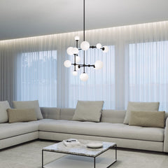 SONNEMAN Sabon Chandelier 2064 - Modern Large Etched Glass Globes, Dimmable, Energy Efficient Lighting