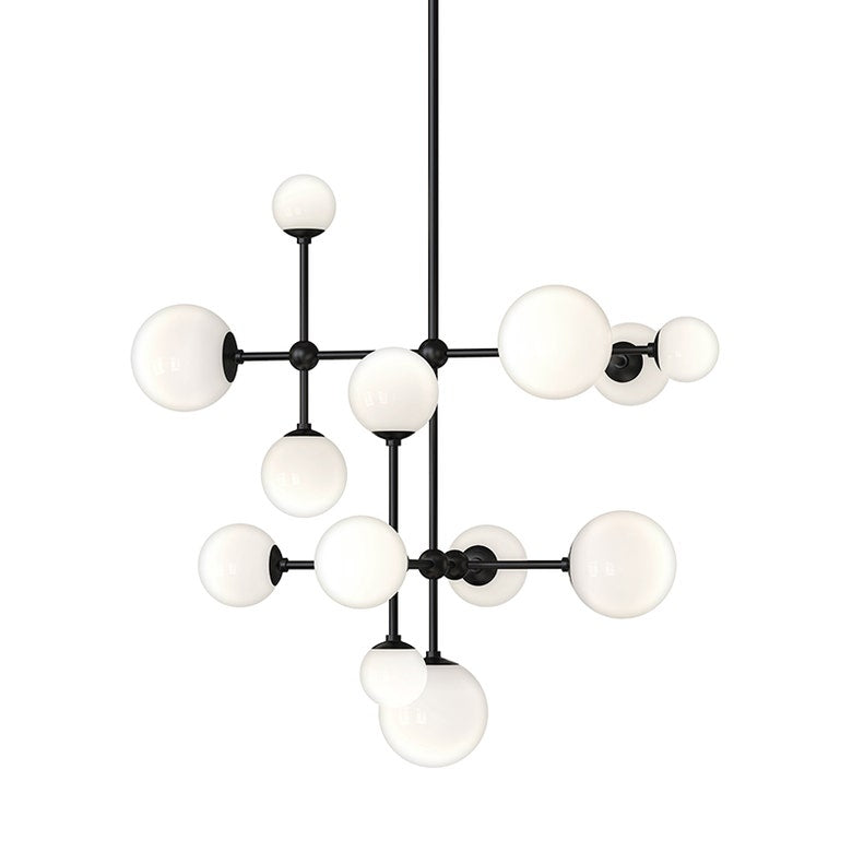 SONNEMAN Sabon Chandelier 2064 - Modern Large Etched Glass Globes, Dimmable, Energy Efficient Lighting